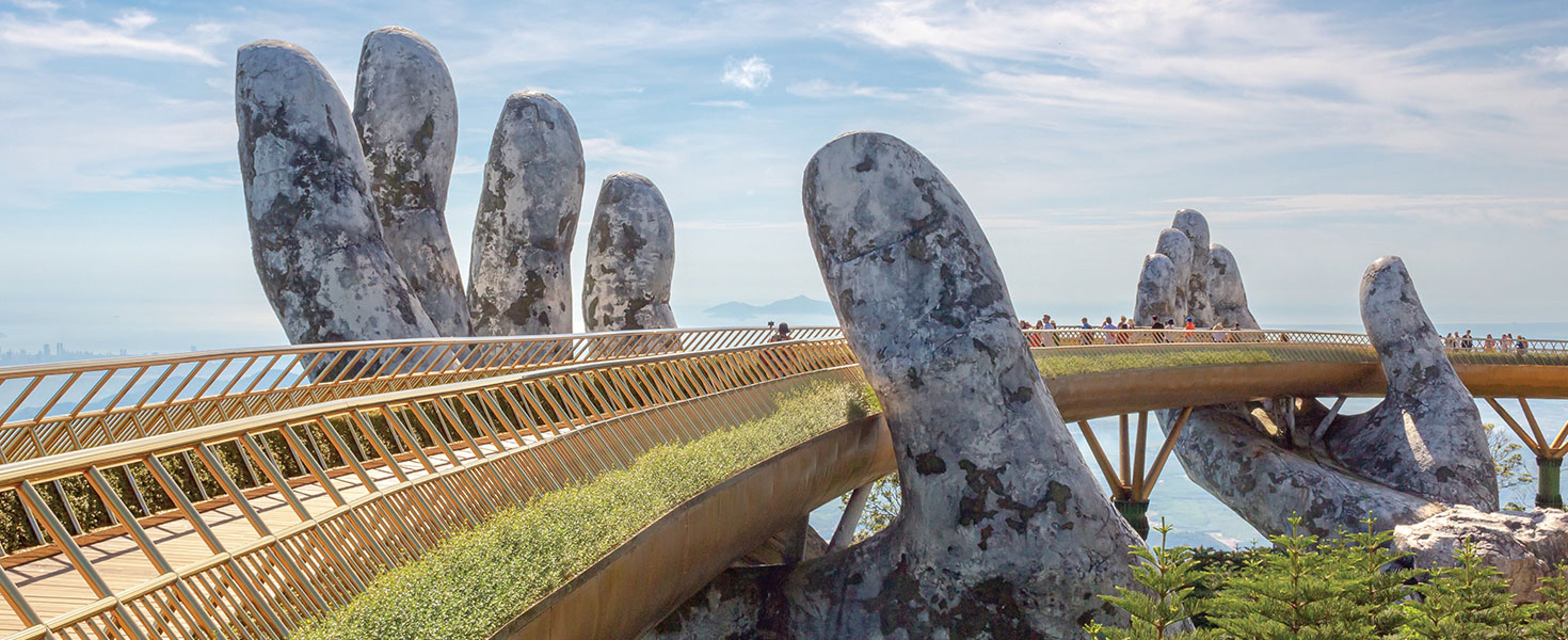 The Golden Bridge circuits the hillsides at Sun World, an unusual theme park located high in the hills above Da Nang. Photo By David Swanson