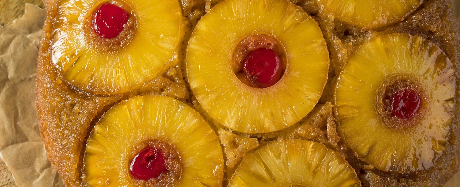Sweet Homemade Pineapple Upside Down Cake with Cherries