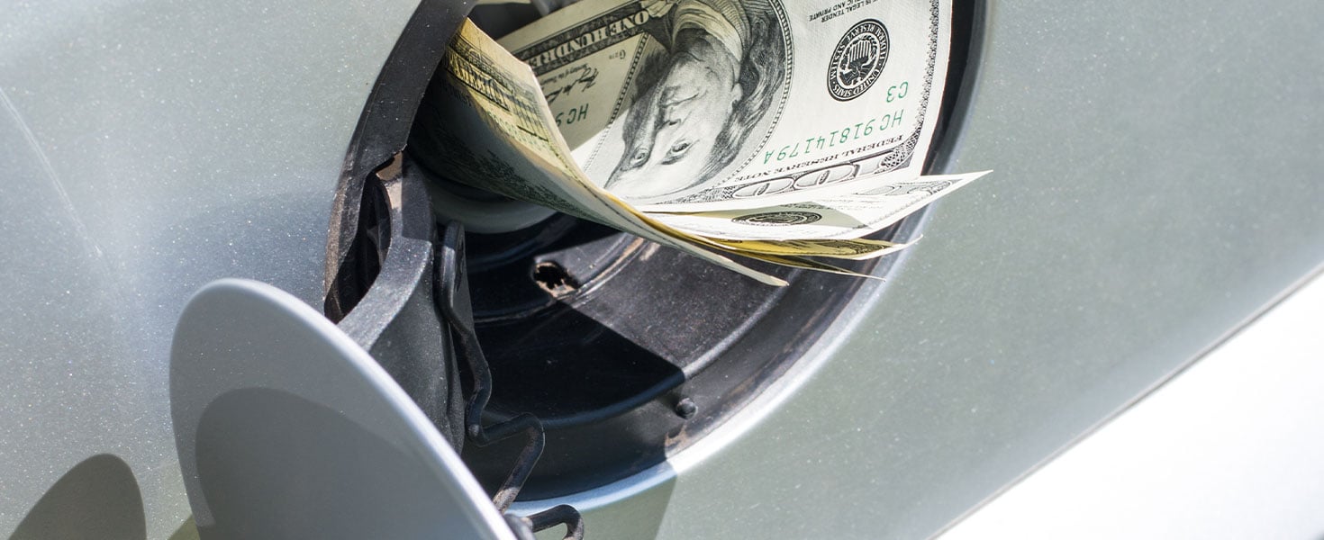 Money in gas tank