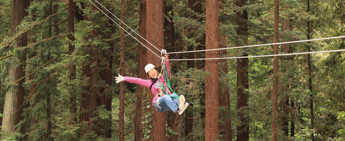 The Redwood Zip Line at Mount Hermon Adventures. Photo courtesy of Mount Hermon Adventures