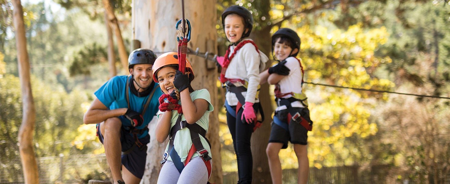 family zip-lining