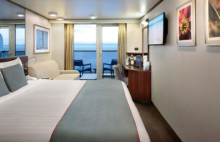A cabin with a verandah aboard the Nieuw Amsterdam