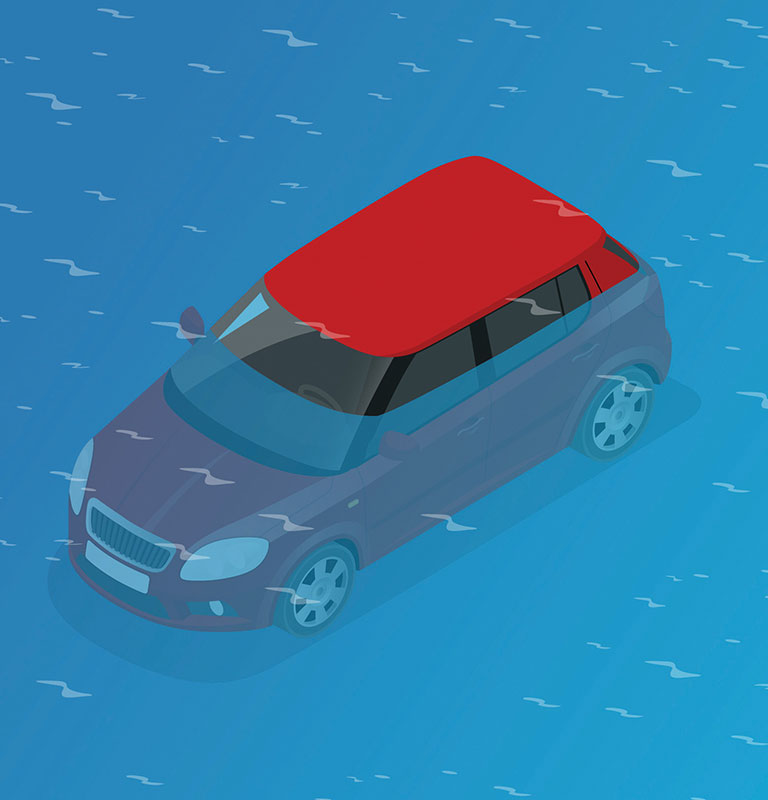 Cars in flood 