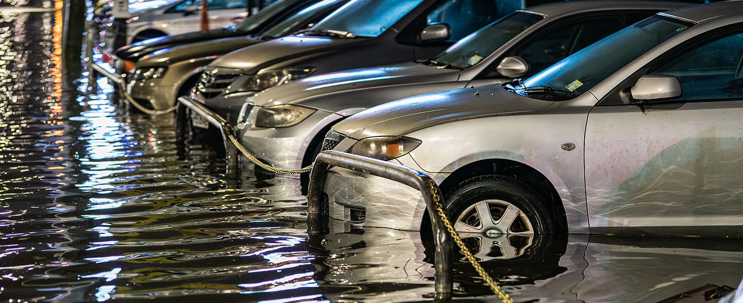 Cars in flood