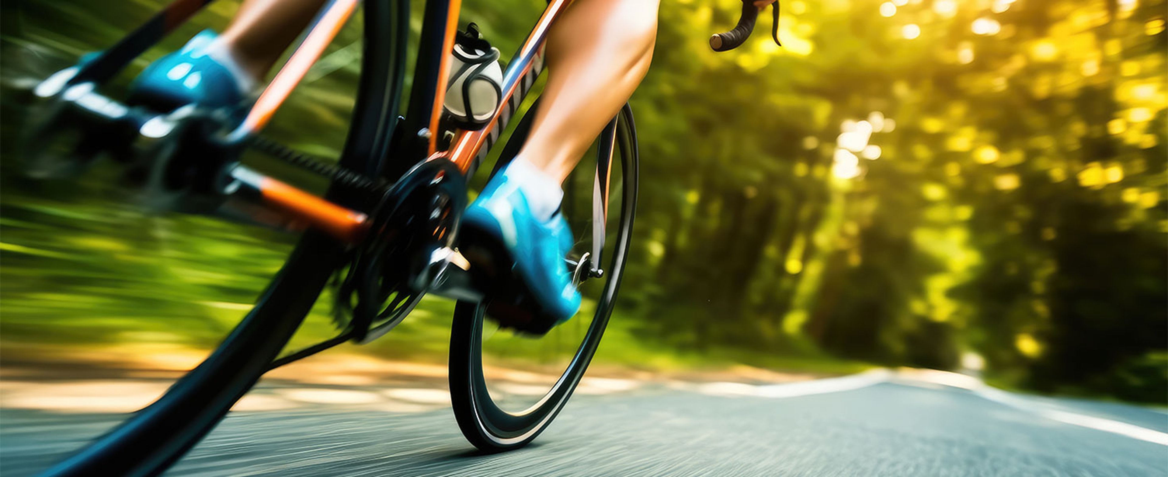 close up of person riding bicycle