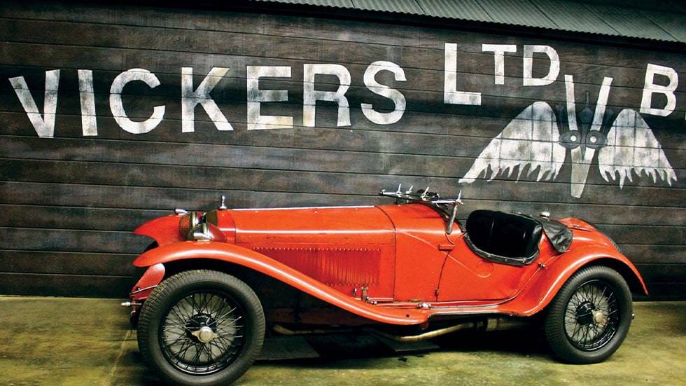 The 1933 Alfa Romeo 8C 2300 Spider, which hit 135 mph racing at Brooklands, can be seen at the Simeone Foundation Automotive Museum