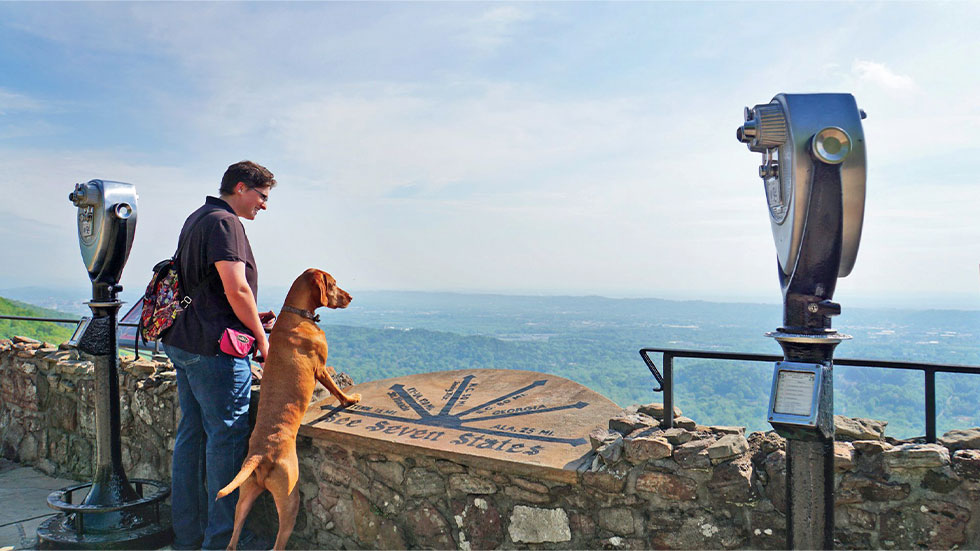 Rock City’s Observation Point offers a view of up to seven states and is located atop Lookout Mountain.