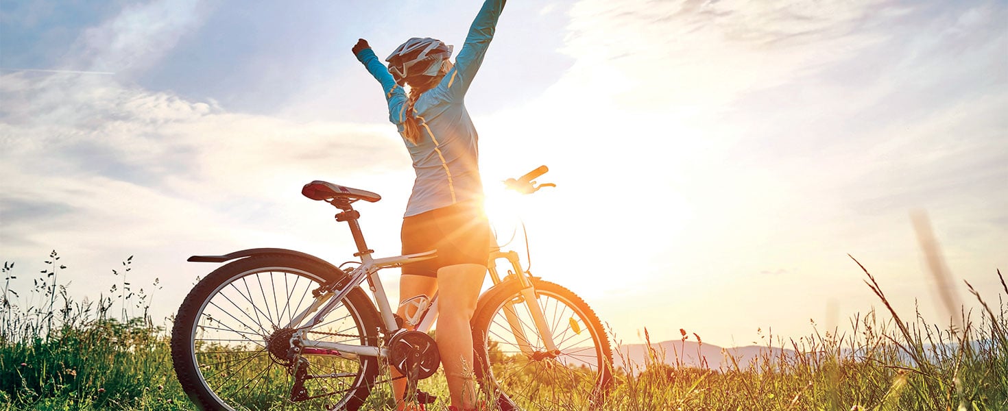 woman riding bike