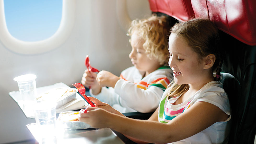 Eating on a plane