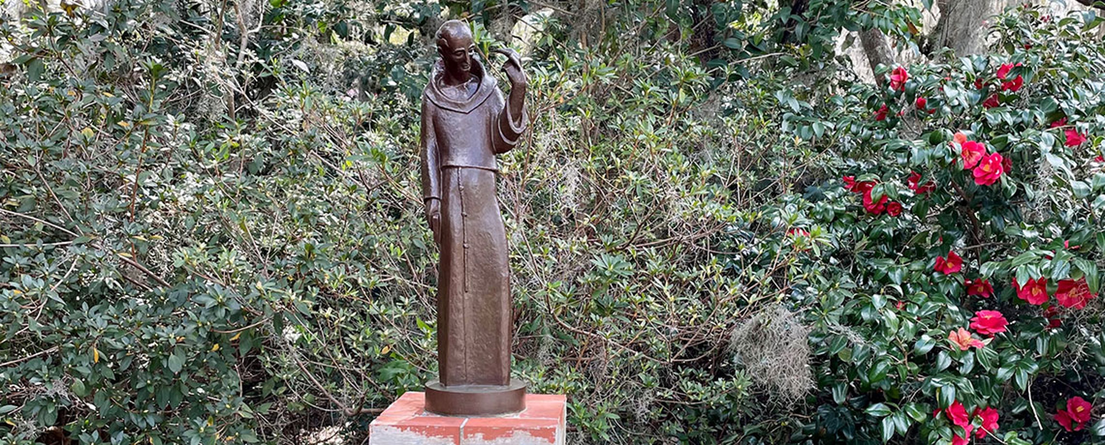 This bronze statue of Saint Francis is among the 2,000-plus works of art found in Brookgreen Gardens. Photo by Stacy Tillilie