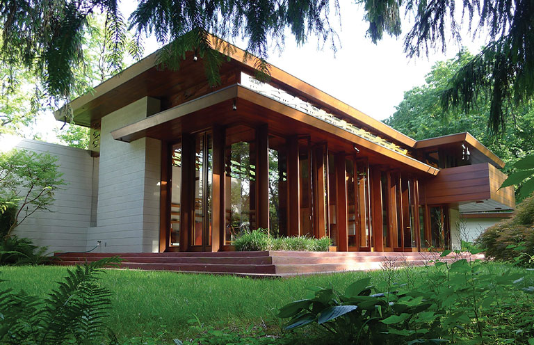 The Frank Lloyd Wright-designed Bachman-Wilson House at Crystal Bridges Museum of American Art