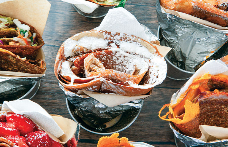 Savory and sweet handheld crepes from Crepes Paulette