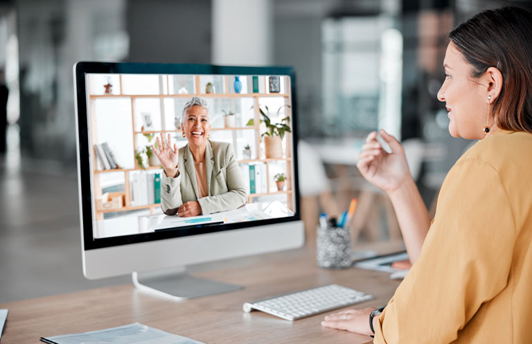 woman talking to another woman on video call