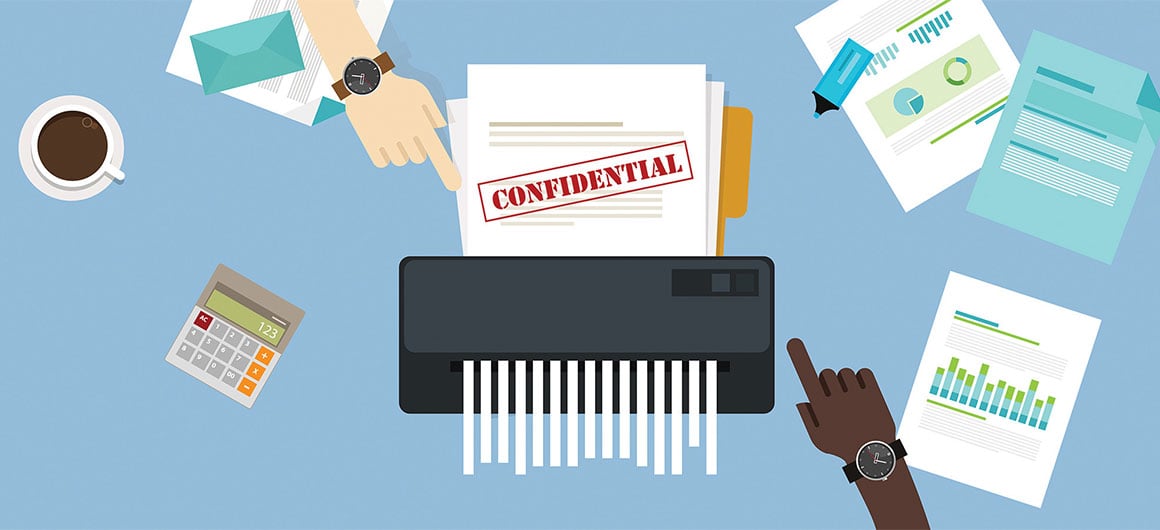 graphic of documents being shredded