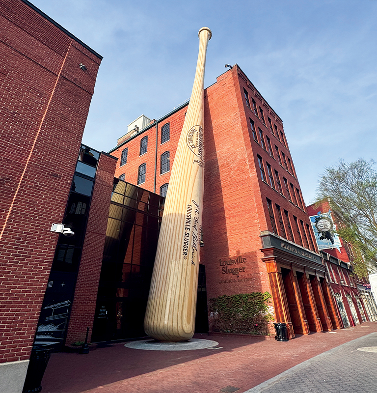 A giant replica of Babe Ruth’s bat
