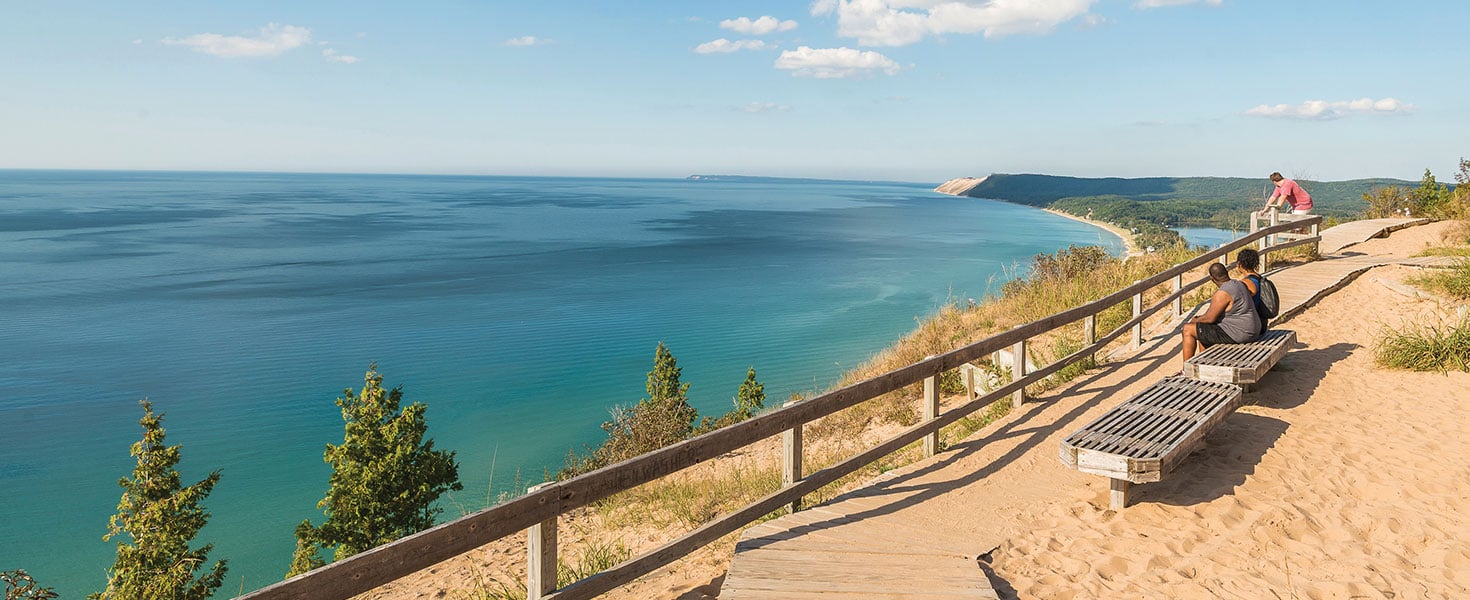 The Empire Bluff Trail at Sleeping Bear Dunes; photo courtesy of Traverse City Tourism