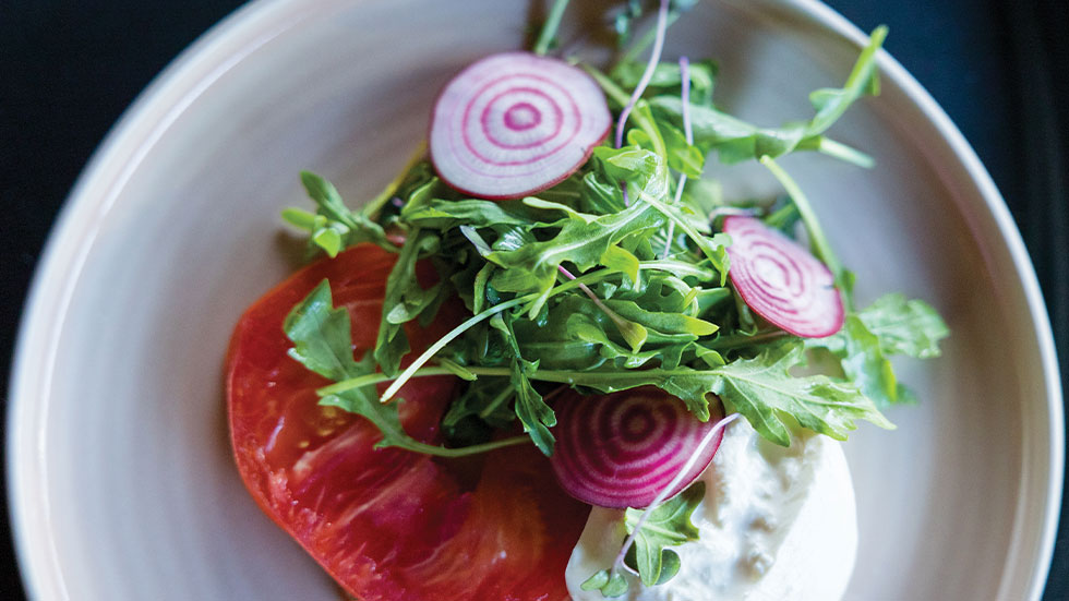 decoratively plated food 