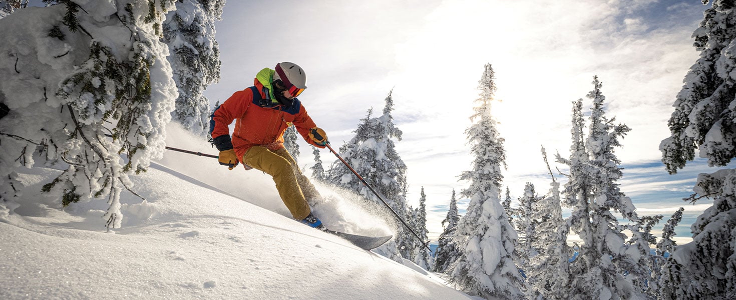 man skiing