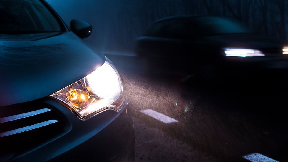 Headlights at night