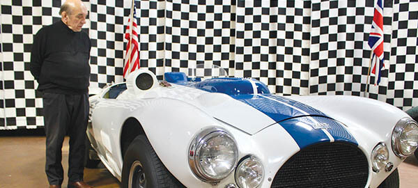 Simeone Dr. Fred Simeone with one of his favorite cars, a 1952 Cunningham C-4R Roadster. Photo by Michael Milne