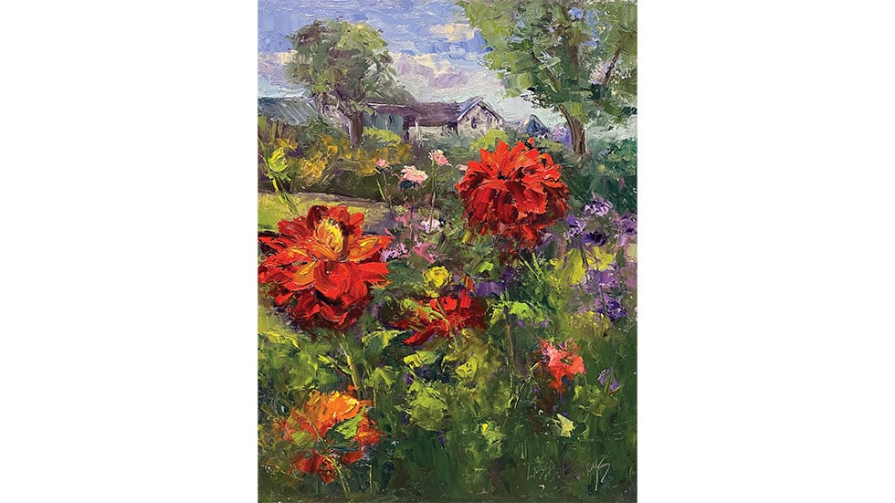 Darlings Dahlias painting by Lissa Abrams