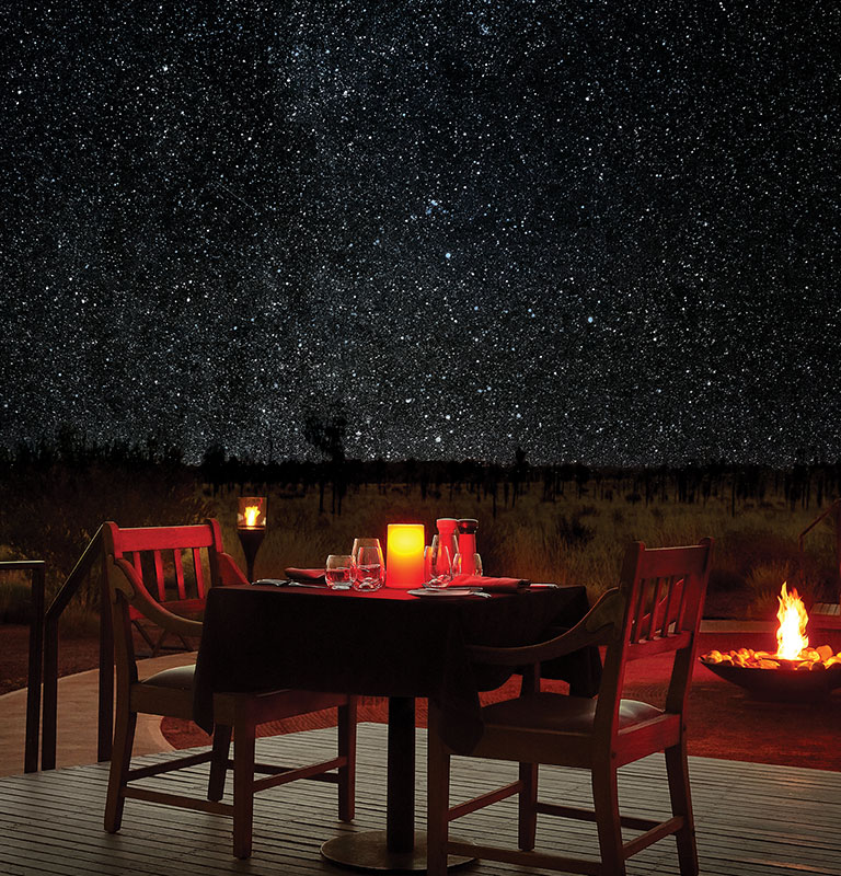 Starlight dinner in Australia’s Uluru-Kata Tjuta National Park; COURTESY OF LONGITUDE 131