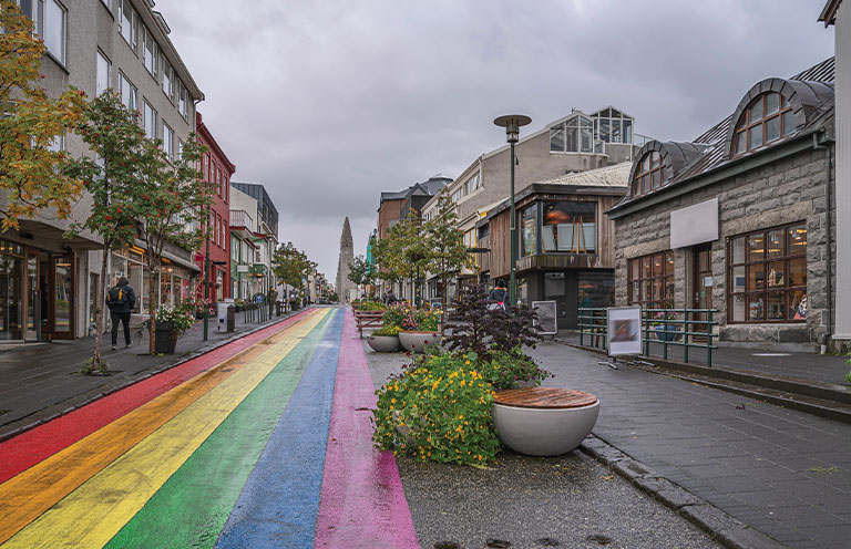 Rainbow Street in Reykjavik