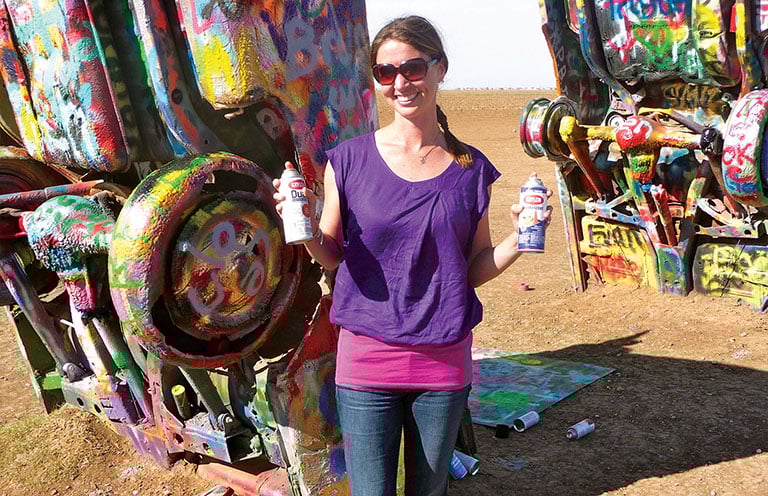 Erica Bray at Cadillac Ranch