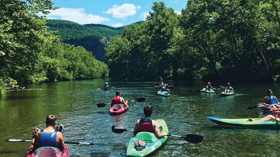 Kayakers on the James River