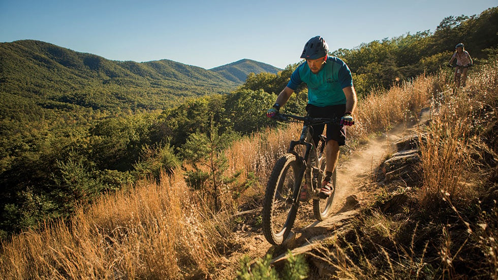 Mountain Biker at Carins Cove Natural Reserve in Virginia