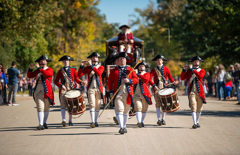 A parade in Colonial Williamsburg
