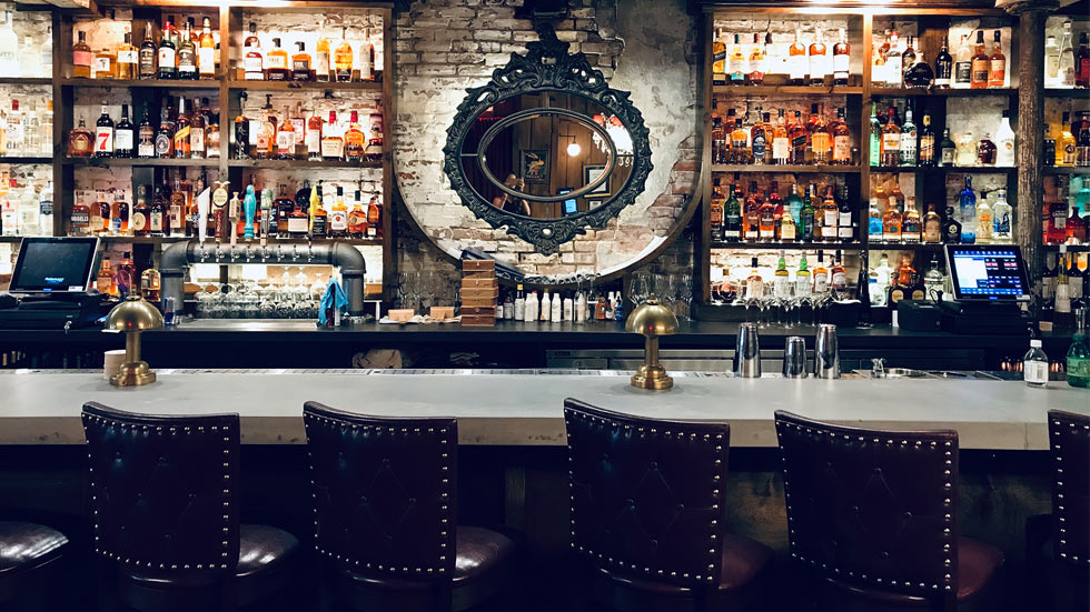 Bar in the Trolley Square Oyster House Restaurant in Wilmington, Delaware