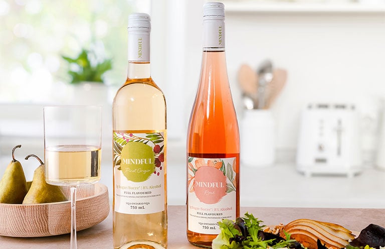 bottle of wine and rose