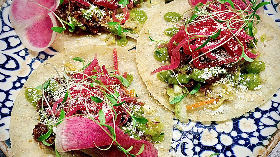 pulled pork tacos made by Chef Paula DaSilva at Burlock Coast, the Ritz-Carlton, Fort Lauderdale