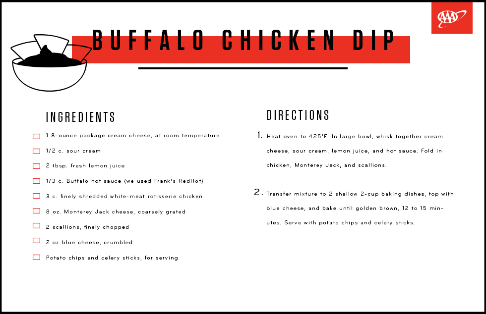 Buffalo Chicken Dip Recipe Card