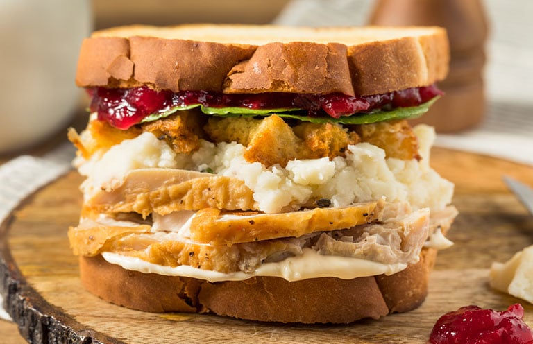thanksgiving leftovers sandwich