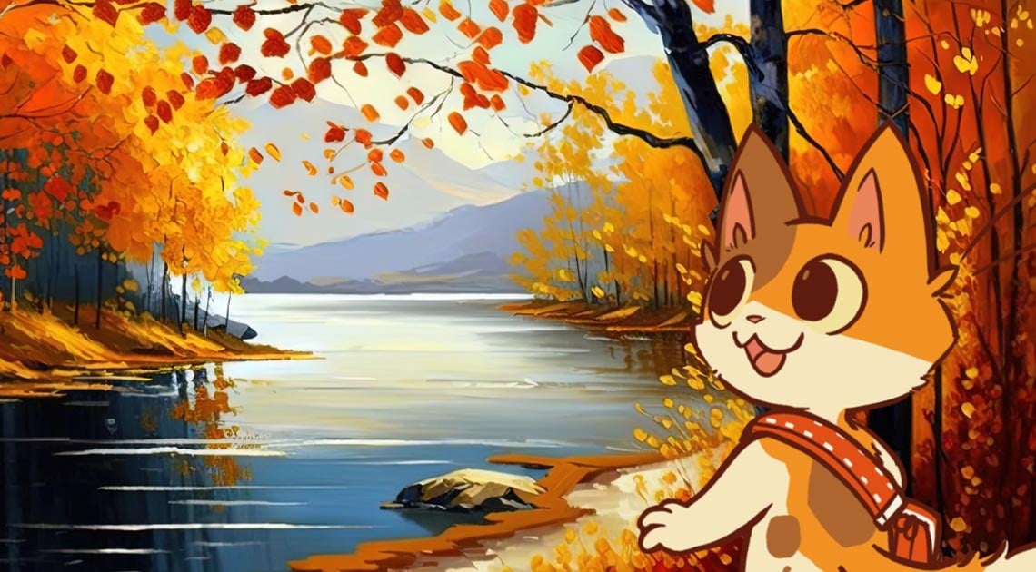 KeeKee looking at fall foliage