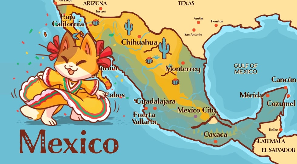 KeeKees Corner Map of Mexico