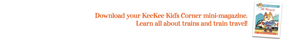 KeeKee's Corner link to Train Travel mini magazine