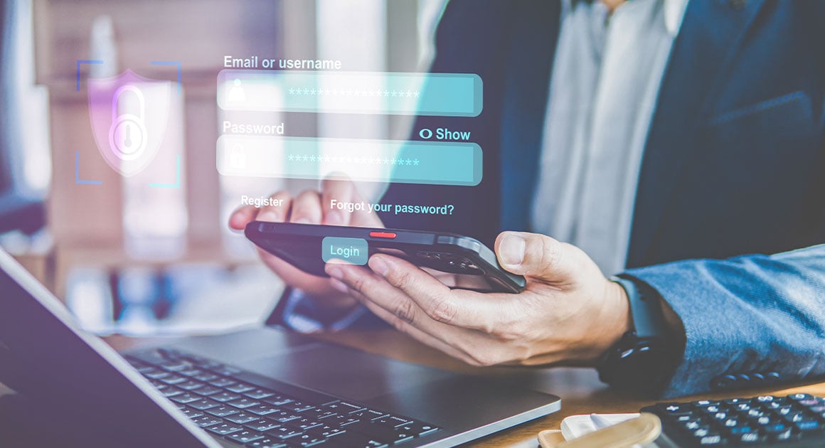 entering username and password concept