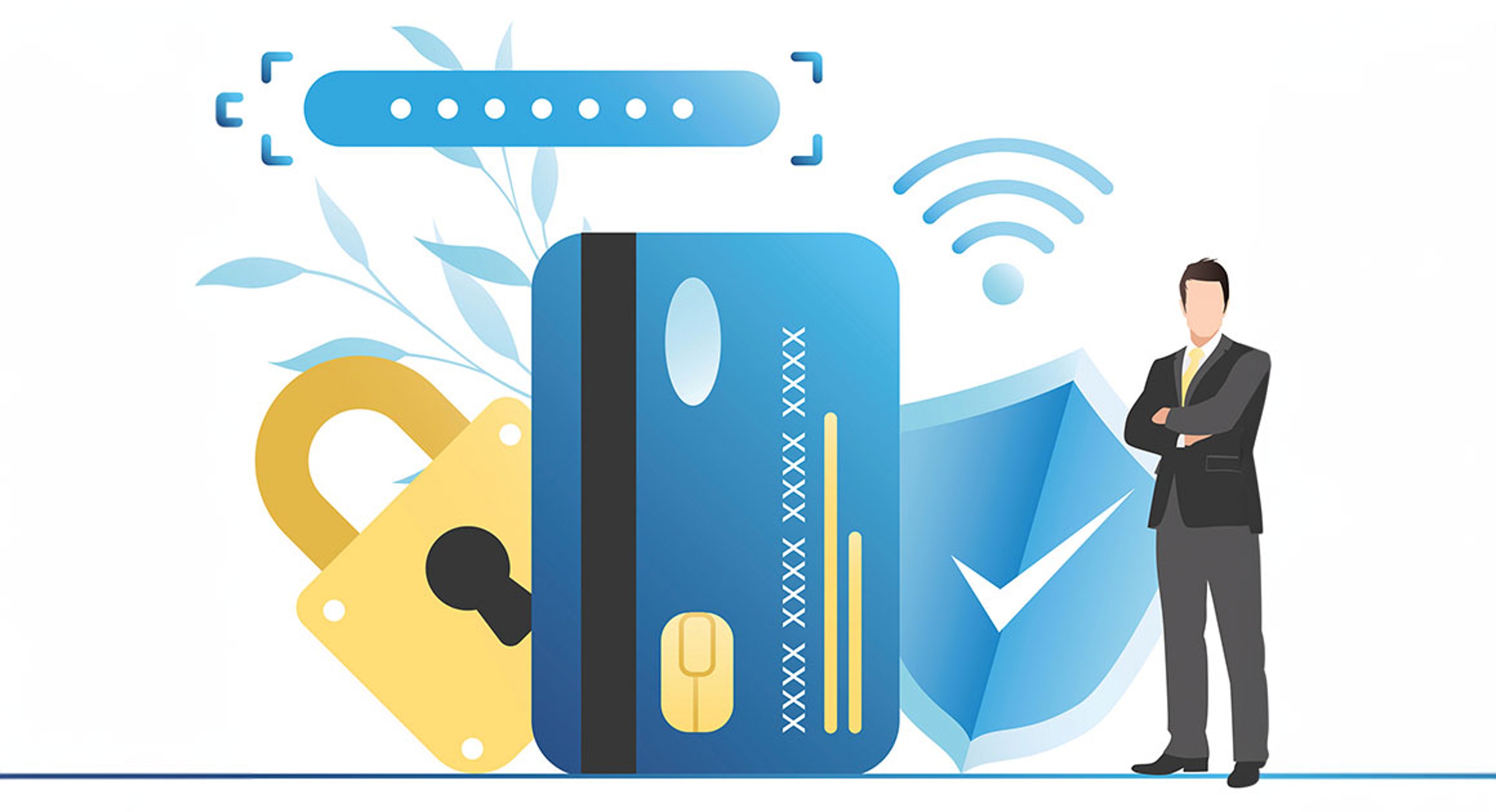 credit card protection graphic concept