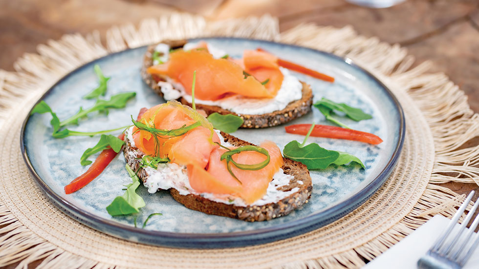 A breakfast plate of Norwegian toast at the Rainbow Café beckons with tender home-smoked salmon and cottage cheese. Photo By Clément Louineau