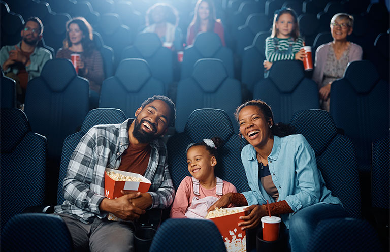 family at movie theaters