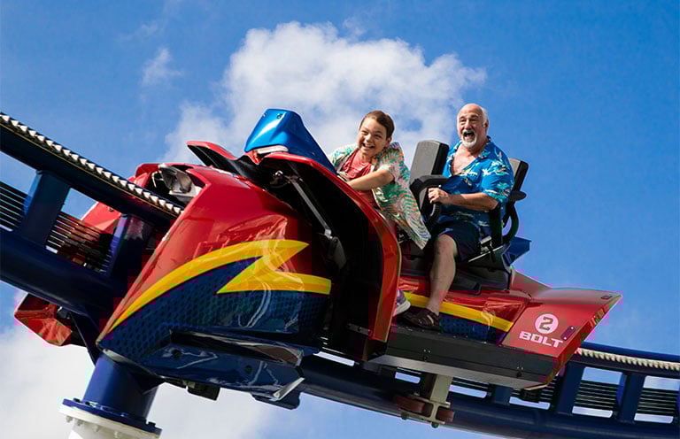 Family onboard Carnival Mardi Gras ride BOLT