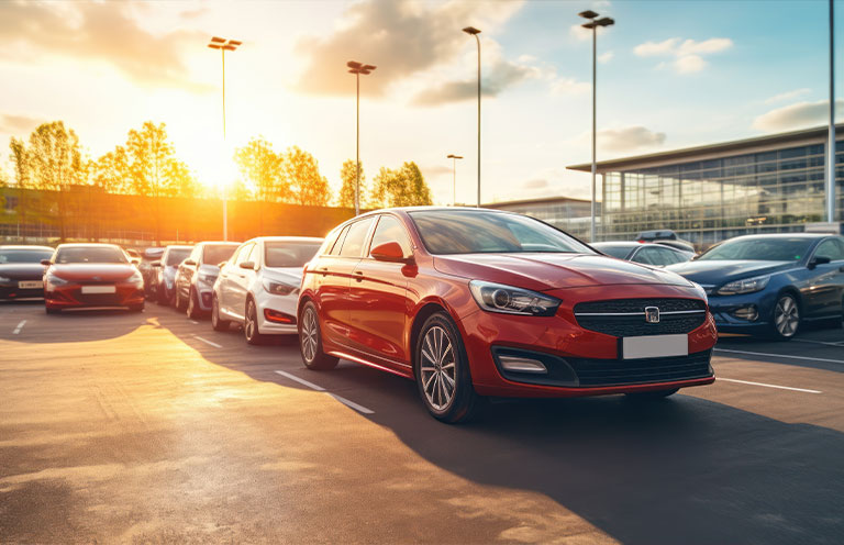 cars in a parking lot