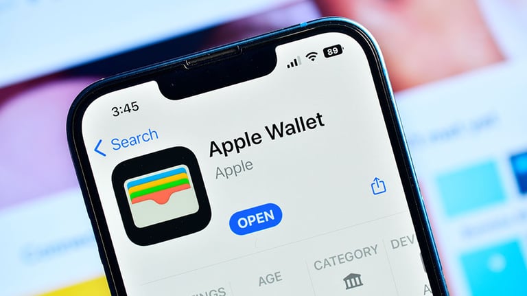 Apple wallet on iphone used to pay for apple services. By picsmart