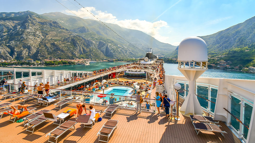 Deck of cruise ship