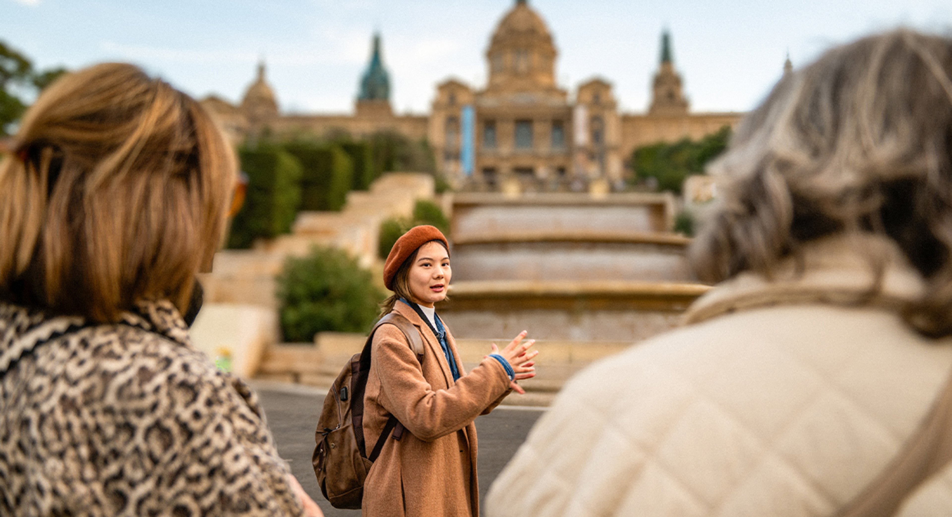 people having a guided tour of Barcelona, Spain