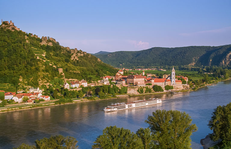 river cruise ship on danube river
