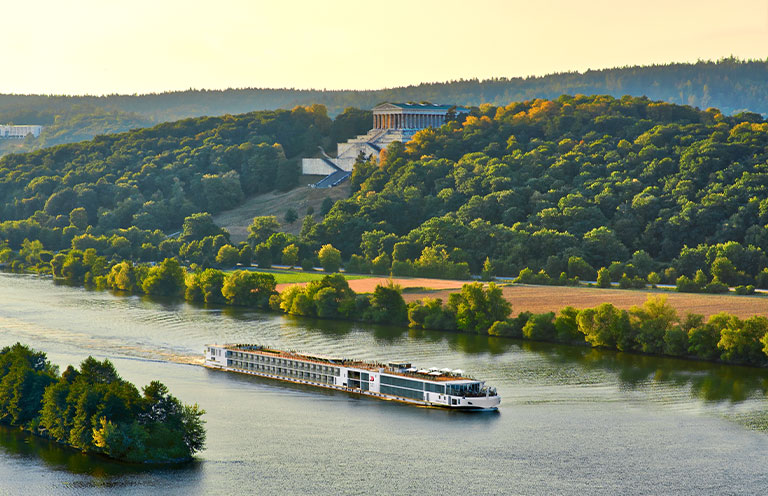 river cruise ship by regensburg